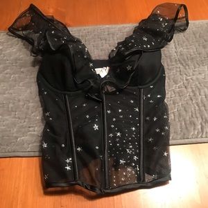 Victoria Secret Corset Bra with silver stars
